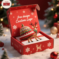 Cajas de Papel para Gorras con Impresión a Todo Color Personalizadas para Navidad, Cajas de Cartón Corrugado Reciclables al por Mayor, Diseño de Fábrica