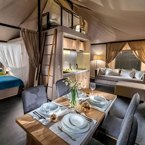 Casa de Jardín Tipo Safari de Lujo Prefabricada de PVC de 40 m² con Dormitorio y Cocina para Hoteles, Resorts y Campamentos, Aislada y Resistente a Tormentas - Product Image 6