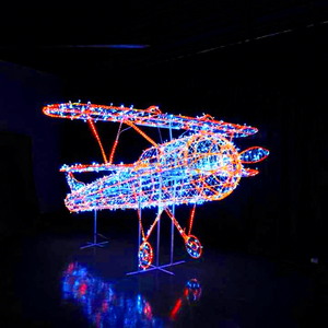 Décoration lumineuse LED inspirée d'un avion pour l'aménagement paysager des parcs et des rues, idéale pour les célébrations de Noël - Product Image 1