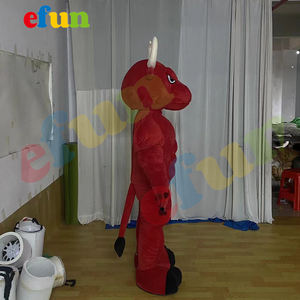 फुन मोक 1 पीसी पेशेवर कस्टम रेड बुल शुभंकर पोशाक वयस्क कार्टून पशु चरित्र बिक्री के लिए - Product Image 2