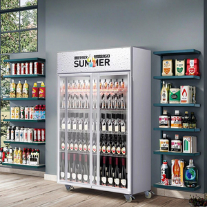 Congélateur vertical commercial à porte vitrée <span class=keywords><strong>avec</strong></span> compresseur, en acier inoxydable, réfrigérateur encastrable <span class=keywords><strong>avec</strong></span> étagères réglables - Product Image 3