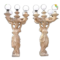 Offre Spéciale jardin sculpté à la main lampes en pierre dame tenant la lampe statue statues de jardin notre dame statue sculpture lampe