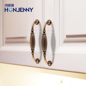 HONJENNY Traditional Cabinet Door Handles Zinc Alloy Bar Shape <b>Wardrobe</b> Drawer Pulls <b>Antique</b> Bronze Finish - Product Image 1