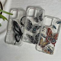 Coque de téléphone magnétique en TPU effet goutte de glace, haute qualité, motif papillon transparent, protection antichoc aux quatre coins pour iPhone 16 Pro