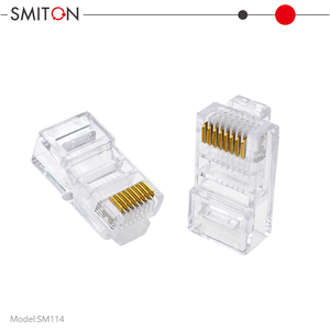 Ethernet Rj 45 Gouden Plaat Connector Cat5 Utp Modulaire <span class=keywords><strong>Plug</strong></span> <span class=keywords><strong>Cat</strong></span> 5e Cat6 8p8c Rj45 Connector - Product Image 2