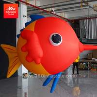 Oxford extérieur énorme publicité conception gonflable personnalisée Animal dessin animé mascotte poisson de mer ballons pour l'extérieur