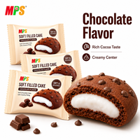 Nouveau produit Mochi Snack, pâtisserie exotique pour le petit-déjeuner avec des saveurs de chocolat et de châtaignes, goût sucré, texture moelleuse, emballage en vrac