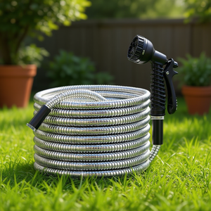 Kit per Irrigazione da Giardino in Metallo con Tubo Resistente da 50 Piedi per Spruzzatura e Giardinaggio - Product Image 2