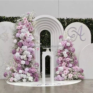 Ensemble de panneaux de fond carrés <span class=keywords><strong>en</strong></span> PVC blanc mat, personnalisables avec nom, pour baby shower, mariage, scène, événement, décoration, arrière-plan de photomaton - Product Image 1