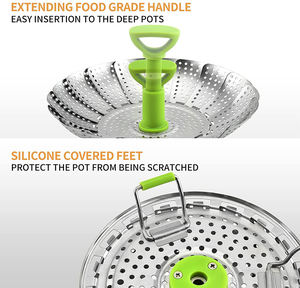 <span class=keywords><strong>Cesta</strong></span> <span class=keywords><strong>de</strong></span> <span class=keywords><strong>vapor</strong></span> <span class=keywords><strong>de</strong></span> acero inoxidable para cocinar alimentos y verduras, <span class=keywords><strong>cesta</strong></span> <span class=keywords><strong>plegable</strong></span> para cocinar al <span class=keywords><strong>vapor</strong></span> - Product Image 2