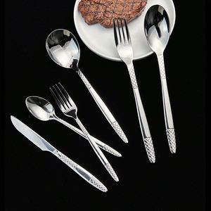 Couverts en acier inoxydable de haute qualité avec finition miroir, manche épais, cuillère, fourchette, couteau pour hôtel et restaurant - Product Image 2