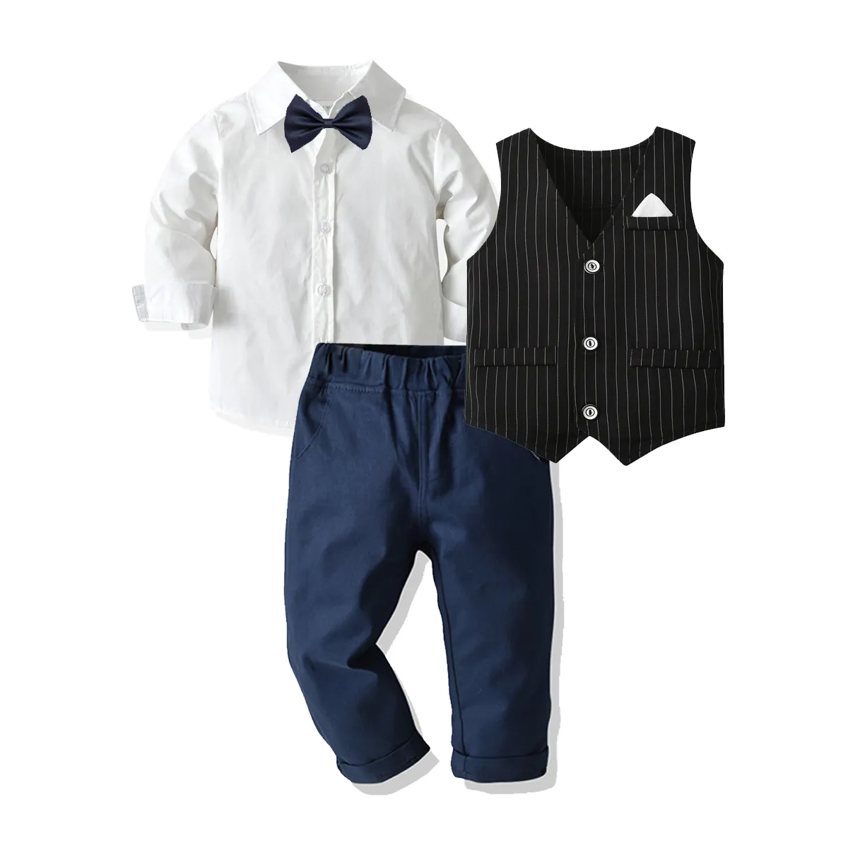hot sale summer kids cotton wear birthday party suits gentleman's suit for boys 22v094