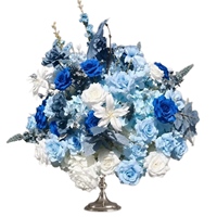 Boule de fleurs artificielles pour centre de table de mariage, fleurs en soie, gypsophile blanc, ensemble de 2 pièces, décoration entièrement faite à la main