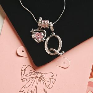 Augurando collana con lettere di zircone cuore A-Z catena con ciondolo iniziale per le donne migliore <span class=keywords><strong>amico</strong></span> regalo in stile gioielli - Product Image 3