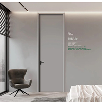 Porte intérieure en bois sans peinture, finition cristal de carbone, plusieurs options de couleur de grain de bois pour appartement - Vente en gros