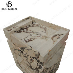 Tocador de baño de mármol de primera calidad, lavabo de cerámica, carcasa de aluminio, incluye gabinete de espejo, para hoteles, resorts, casas de lujo - Product Image 6