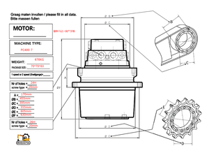 มอเตอร์ขับเคลื่อนสำหรับรถขุด PC400-7 Final Drive PC400-8 PC450-7 PC450-8 706-8J-01012 706-8J-01011 - Product Image 1