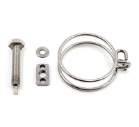 Collier de serrage double fil réglable en acier inoxydable 304, surface polie, diamètre 19-170 mm