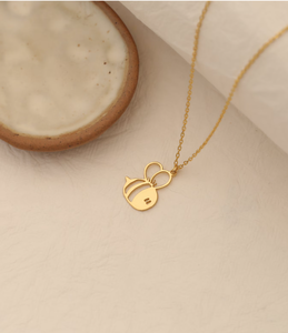 Productos de abeja de acero inoxidable delicado Collar de flores Collar delicado Regalo chapado en oro de 18 quilates para el mejor amigo Animales lindos - Product Image 4