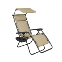 600D Oxford Teslin Recline Zero Gravity Chaise de massage avec auvent Intérieur Extérieur Bureau Jardin Loisirs Plage Chaise longue