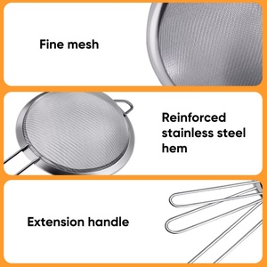 Cuisinart 3-Piece Stainless Steel Fine <b>Mesh</b> <b>Strainer</b> Set Sifting Straining Functions Hand Wash Only Oven Safe Foldable Kitchen - Product Image 2