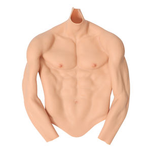 Costume musculaire en silicone pour cosplay, faux torse, faux ventre, muscle, demi-corps, avec bras musclés, vêtements de compression - Product Image 2