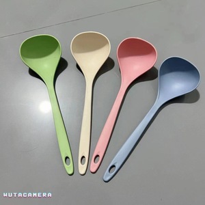 Juego de cucharas para arroz antiadherentes de paja de trigo, 8 piezas, utensilios de cocina para arroz, sopa, papillas - Product Image 4