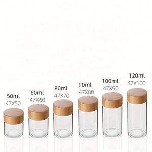 Conteneur de stockage alimentaire hermétique en verre borosilicate de haute qualité avec couvercle en bambou, capacité de 201-300 ml, écologique - Product Image 2