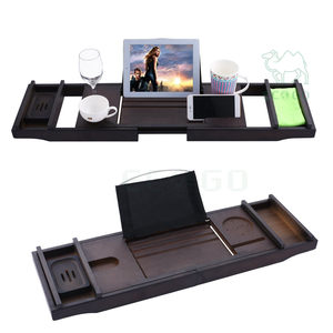 Baignoire en bambou Caddy Plateau de baignoire Oreiller de bain lavable et imperméable avec ventouse - Product Image 5