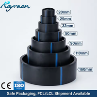 Tuberías de HDPE de Alta Presión, Flexibles y Duraderas, para Proyectos Gubernamentales, SDR17 PN16 PN10, 12 Pulgadas, 315 mm, PE 100, para Suministro de Agua
