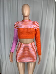 Cl6119 haute qualité grande taille femmes jupes robe Striper pull robe doux haut court hiver et printemps grande taille femmes robes - Product Image 5