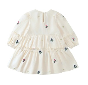 Abiti estivi personalizzati all'ingrosso per ragazze <span class=keywords><strong>a</strong></span> maniche lunghe stampe floreali in cotone al ginocchio stile Casual ODM per bambini piccoli - Product Image 1