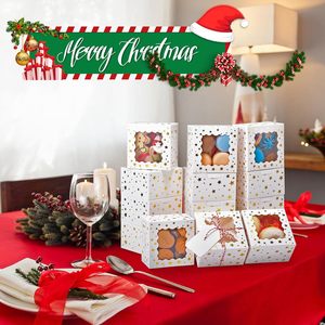 Cajas para Galletas Navideñas con Ventana, Cajas Blancas de Panadería para Galletas, Cajas para Regalos, Cajas para Pastelería, para Regalar, Cubiertas de Chocolate - Product Image 2