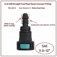 Connecteur rapide pour conduite de carburant automobile 11.8 droit, pour essence, diesel, tuyau d'huile, urée, avec raccord mâle/femelle et tête hexagonale