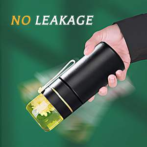 كوب شاي من الفولاذ المقاوم للصدأ مع فاصل للشاي، كوب محمول مانع للتسرب مع مصفاة شاي قابلة للفصل، كوب شرب مجهز للبالغين - Product Image 5