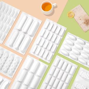 MUYULINS factory can customize multi-cavity <b>baking</b> molds, rectangular LFGB platinum food-grade <b>silicone</b> mousse cake molds - Product Image 1