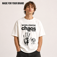 T-shirt graphique personnalisé en coton épais 260 GSM 100 % coton pour homme, coupe ample, impression sérigraphique, vêtements streetwear, fabrication OEM, faible MOQ