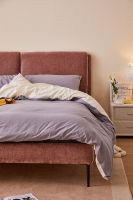 Cadre de lit double/king size de luxe à prix d'usine, avec tête de lit en tissu doux et cadre en métal