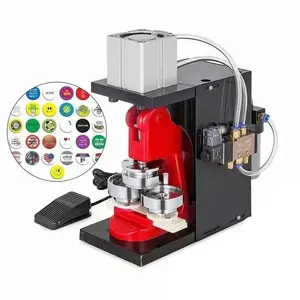 YW1542 automatischer Haushalt Industrial Pin Badge Maker Knopfhersteller 500 W pneumatischer Badge-Hersteller Muster-Anpassung