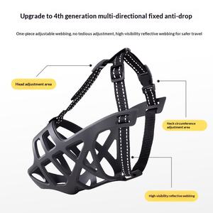 Pelindung Mulut Anjing Baru, Reflektif, Dapat Disesuaikan, Anti-Gigitan, Anti-Menggonggong, Anti-Makan, Bahan TPE untuk Anjing Besar/Sedang/Kecil - Product Image 3