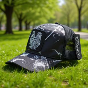 Casquette de camionneur en tissu maillé, 6 panneaux, réglable, respirante, imperméable, décontractée, unisexe, pour adultes, printemps-été - Product Image 2