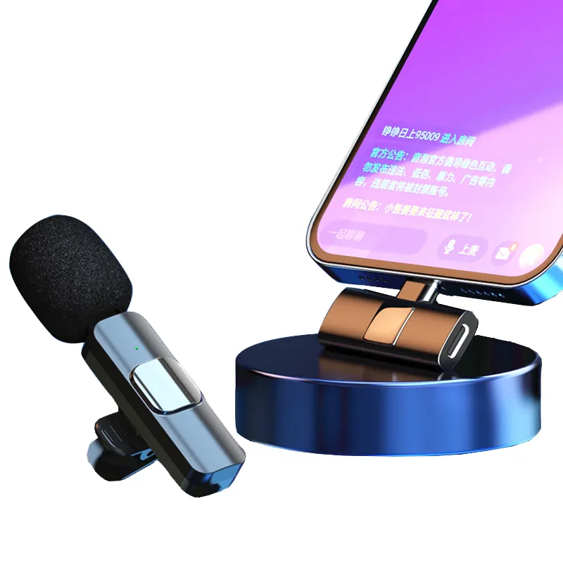 Wireless Lavalier Mic Audio Video Recording Microphone For iPhone