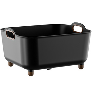 Large Plastic Vegetable Washing Basket Square Draining Basin With Handgrip For Kitchen Sink Fruit And Veggie Cleaning - Product Image 3