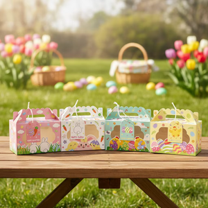 24 Cajas <span class=keywords><strong>de</strong></span> Regalo para Dulces <span class=keywords><strong>de</strong></span> Pascua con Asa y Ventana, Contenedores para Huevos, Decoración para Fiestas Escolares y del Hogar - Product Image 6