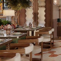 Ensemble table et chaises de salle à manger en marbre moderne avec service personnalisé, approvisionnement mondial, usage hôtelier