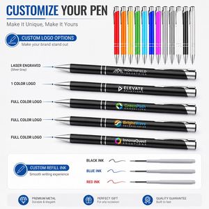 Stylo bille en plastique et métal personnalisable avec logo, idéal pour la promotion de votre entreprise, impression sérigraphiée, cadeau d'entreprise - Product Image 3