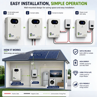 Batterie de stockage d'énergie murale à longue durée de vie 25,6V 100Ah 2560Wh LiFePO4 Lithium avec BMS intégré pour un stockage de puissance sécurisé