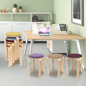 EVERPRETTY Lot de 8 tabourets empilables en PU <span class=keywords><strong>pour</strong></span> salle de classe, ronds, rembourrés, sans dossier, design emboîtable <span class=keywords><strong>pour</strong></span> l'école, la cuisine, le jardin et la maison - Product Image 6