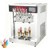 Machine à glace molle commerciale multifonctionnelle 3,3 kW, vente chaude, 45-55 L/H, en acier inoxydable