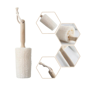 Zenidoo Sustainable Kitchen Cleaning <b>Brush</b> Scrubber with Wooden Handle Loofah Cup White Color for Dishes <b>Bottles</b> Pots Mugs - Product Image 3